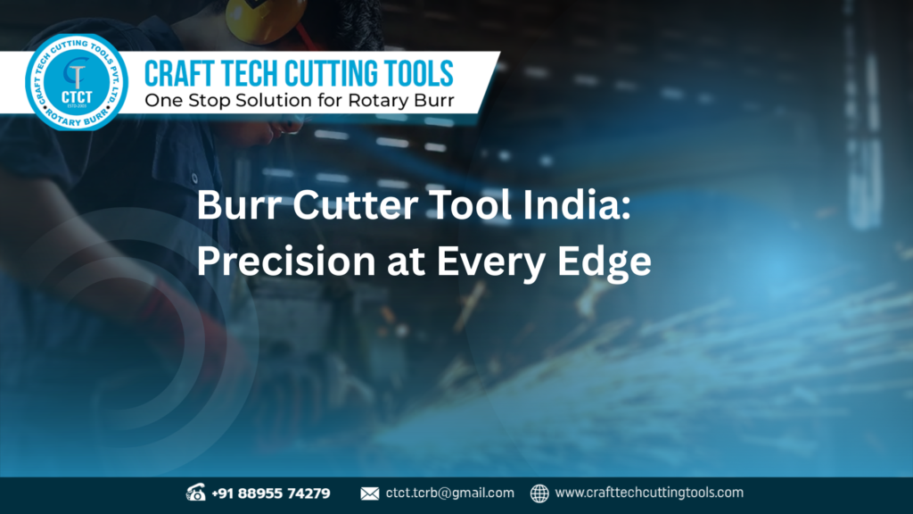 Industrial technician using Burr cutter tool in India for smooth metal finishing and precision cutting