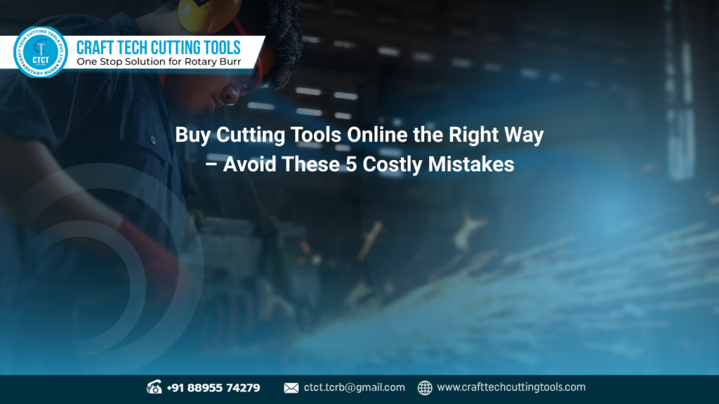 Engineer selecting rotary burrs cutter from online cutting tool store in India