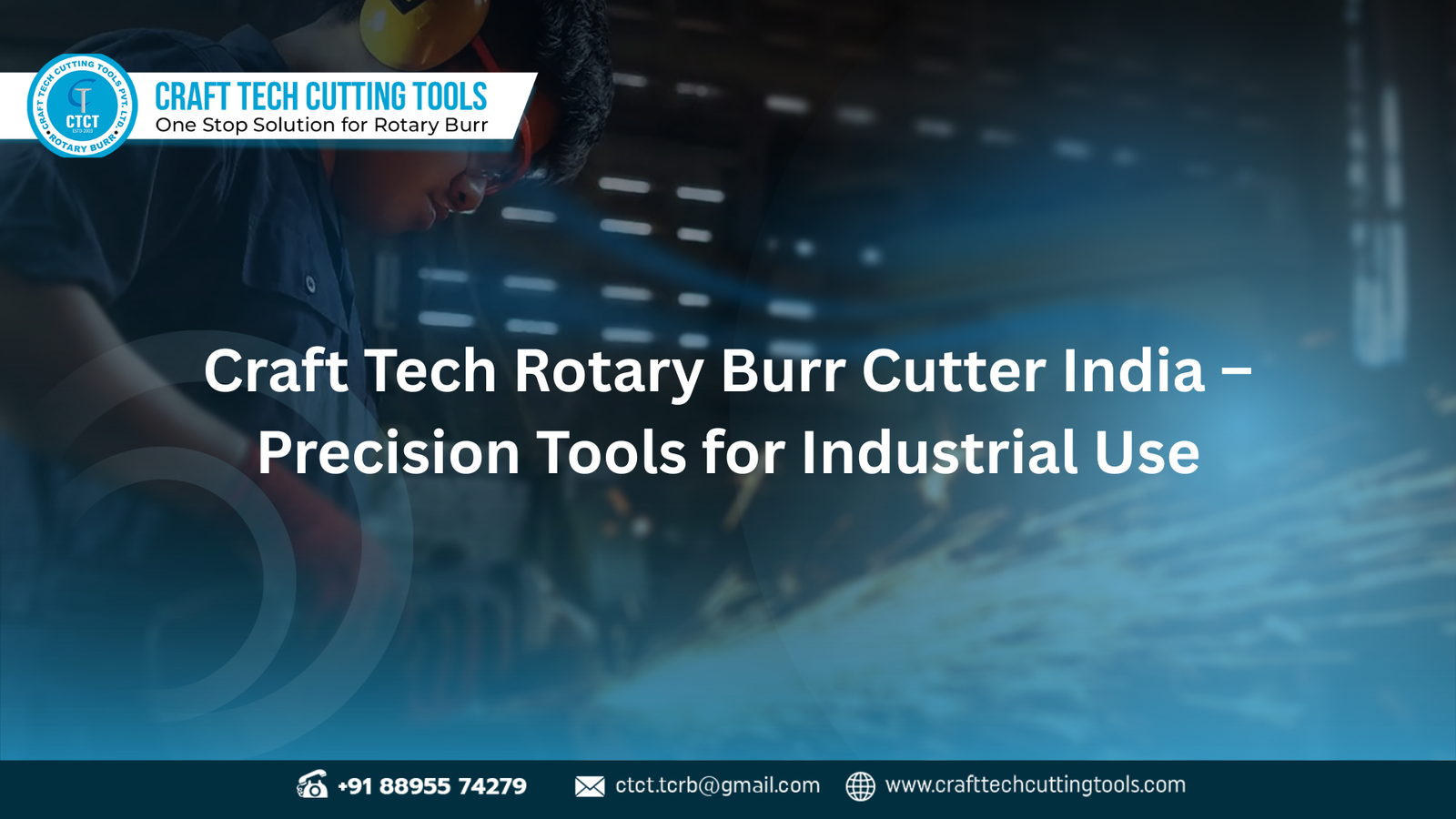 Craft Tech rotary burr cutter India with cylindrical burrs and carbide tips for precise cutting and finishing