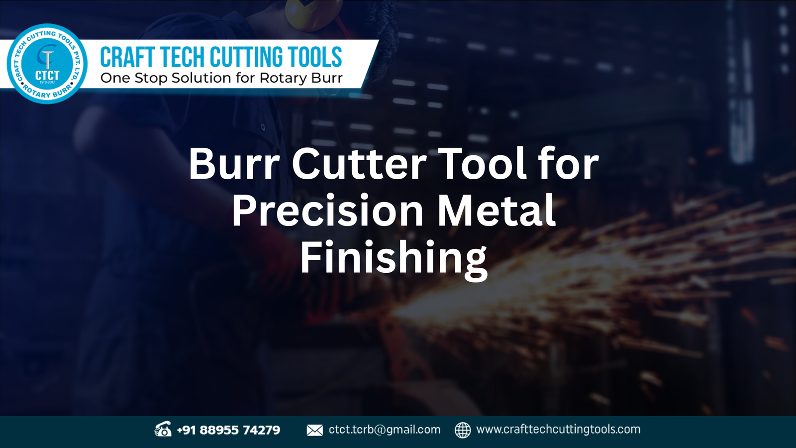 Burr cutter tool used for deburring and precision metal finishing in industrial applications